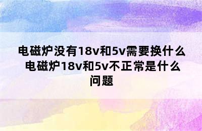 电磁炉没有18v和5v需要换什么 电磁炉18v和5v不正常是什么问题